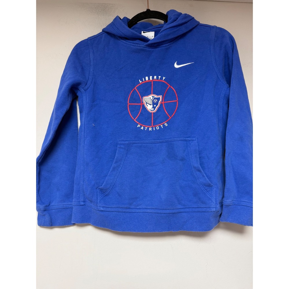 Nike Hoodie‎ Youth Medium Blue Excellent Liberty Patriots Basketball Pullover